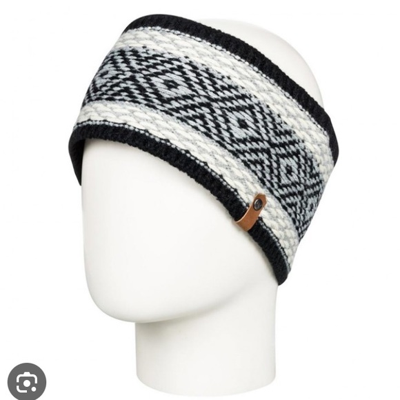 New! Roxy Tayla knitted polar fleece lined headband black/white - Picture 2 of 10
